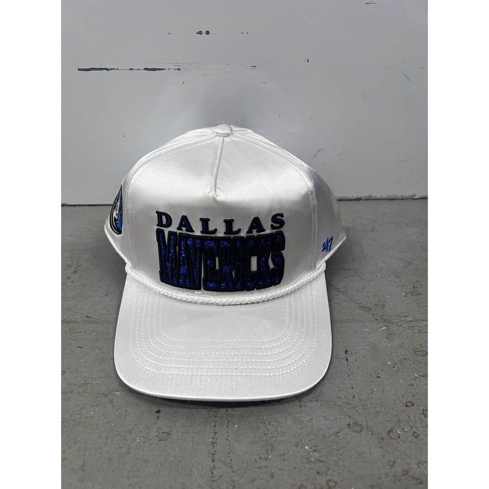 '47 Brand Dallas Mavericks Hat Mens White Embroidered Logo Snapback NBA Cap NWT
